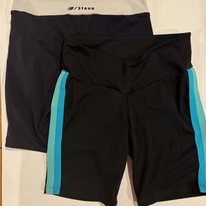 STAUD x New Balance Black and Blue Performance Athletic Shorts, M, Set of 2